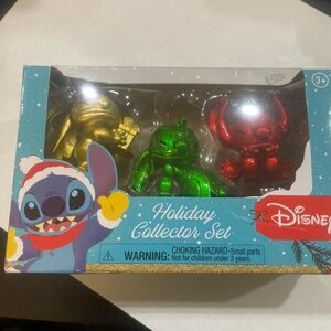 Disney Stitch Figures Holiday Collector Set 3 Count - Brand New!